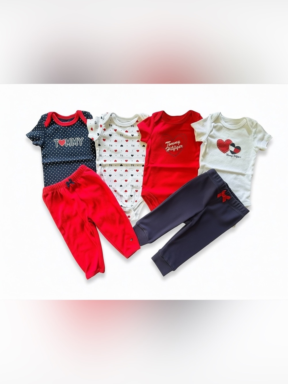 Tommy Hilfiger Red & Navy Baby Bodysuits and Pants 3-6 months